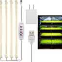 20 Inch Grow Light for Seed Starting for 1020 Trays Full Spectrum LED, Hydroponics Growing System Lights, Indoor Greenhouse Plant Lamp, 8/12/16H Timer & Dimmable Grow Lamp, 4 Pcs