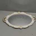 Eaoundm 14.5 x 10 inchs Oval Antique Decorative Wall Mirror Vintage Hanging Mirror (White)