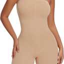 SHAPERIN Strapless Shapewear Bodysuit for Women Tummy Control Full Body Shaper with Removable Straps (X-Large, Built in Bra-nude)