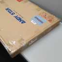 ANDY STAR Brushed Nickel Bathroom Mirror, 22"x30" Scalloped Wall Mirror in Stainless Steel Metal Frame, Unique Vanity Mirror with Modern Curved Edge Design, Ideal for Bathroom, Bedroom, Entryway