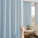 Light Blue 90 Inch Curtains Pinch Pleated Linen Drapes for Living Room Bedroom Dining Boho Luxury Decor Coastal Light Filtering Back Tab Semi Sheer Window Curtains 2 Panels, 40 x 90, Dusty Blue