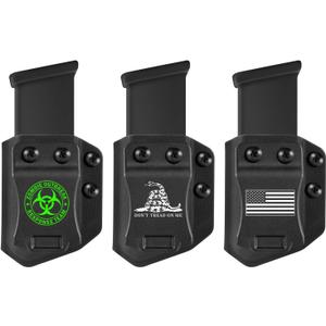 3-Packs Universal Mag Carrier IWB/OWB Magazine Holster for 9mm/.40 Double Stack Magazines