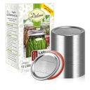 Dalzom® 72Pcs Canning Lids Regular Mouth, Premium Mason Jar Lids for Ball, Kerr Jars - Food Grade Material, 100% Fit & Airtight for Regular Mouth Mason Jars
