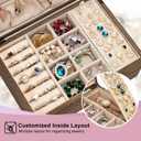 Pinzoveco Jewelry Box for Women, Rustic Wooden Jewelry Organizer Box for Storage Earrings Rings Necklace Bracelet, Farmhouse Style Wood Jewelry Boxes & Organizers (Gray)