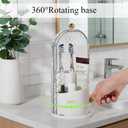 Toothbrush Holder with Cover for Bathroom Countertop, Rotating Organizer for Electric Tooth Brush and Toothpaste, 3-Slot Makeup Brush Storage, Self-Draining Vanity Counter Organizer White