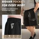 BOOJO 3 Pack Big and Tall Mens Gym Shorts - Basketball Black Athletic Workout Shorts with Pockets Gym Clothes (5X-Large Big Tall) (Blue)