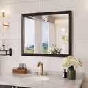 Bathroom Mirror Black, 30x36 Inch | Thick Metal Framed, HD Reflection, Anti-Rust, Hang Horizontally/Vertically, Suitable for Vanity, Bedroom, Bathroom, Entryway