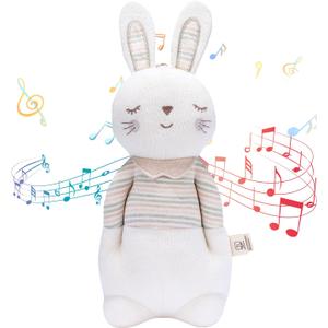 COTTONEBEBE Baby Toys, Stuffed Animal Toy with Lullaby Music for Infant Babies 0 3 6 12 to 36 Months Boy & Girl,Ideal Gift for Newborn (Mrs.Bunny, Cotton)