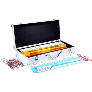 American Mahjong Set with 4 PUSHERS / RACKS COMBO in ALUMINUM CASE (WESTERN Mah jongg 166 Tiles)