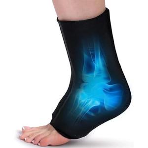 Kiluiu Reusable Solid Gel Ice Pack For Ankle Protection (Black), Ankle Ice Wrap For Injuries, Designed For Pain Relief In Ankles, Plantar Fasciitis, And Achilles Tendonitis Through Cold Therapy (L) 2pcs