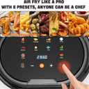 6.5QT Visible Glass Air Fryer, 8-in-1 Long Tray Design with 360 Viewing Window, Digital Touchscreen, Fries, Cake, Defrost, Chicken Wings, Dishwasher Safe, Oil-Less Oven
