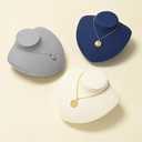Microfiber Jewelry Bust Display Necklace Pendant Small Jewelry Necklace Display Stand for Showcase(Blue)