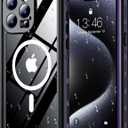 Red2Fire for iPhone 15 Pro Case Waterproof, [Built-in Screen Protector & Camera Protector][Compatible with MagSafe][Full Body Shockproof][IP68 Waterproof][Dustproof] Phone Case 6.1" Purple/Clear