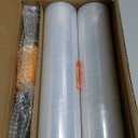 Stretch Film Shrink Wrap for Moving Supplies (15inch, 2 Pack) x 1000ft, Industrial Strength Plastic Wrap Stretch Roll for Pallet Wrapping Shipping Moving Boxes Storage Furniture with Handles, Clear