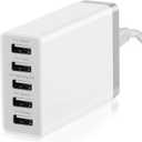 Desktop 5 Port USB Wall Charger 40W 8A, USB Hub Charging Station for Multiple Devices, Protable Multi Port USB Charger for Cell Phone, Tablet, Android Smart Phone and More
