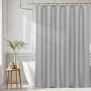 AooHome Shower Curtain Liner, Fabric Bathroom Curtain with Hooks for Hotel, Water Repellent, Light Grey, 72 Width x 75 Height Inch