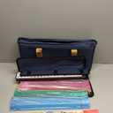 American Mahjong Game Set, 166 Premium White Tiles, 4 All-in-One Color Rack/Pushers, Complete Mahjong Set Blue Carrying Bag