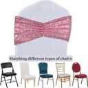 SquarePie Sequin Chair Sashes Bands 30PCS Fuchsia Pink Glitter Decorative Bows for Wedding Party Reception Events Ceremony Banquet