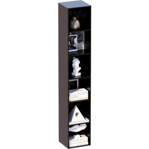 6 Cube Storage Organizer, 6 Tier Cube Low Bookcase Freestanding Storage Display Organizer, Six-Cubes Open Shelf Bookshelf for Home Office (Black, 6-Cube)
