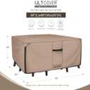 ULTCOVER Square Patio Heavy Duty Table Cover - 600D Tough Canvas Waterproof Outdoor Dining Table and Chairs General Purpose Furniture Cover Size 86 inch