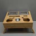 Couch Console - Caddy with Cup Holder and Food Trays for Eating on Couch