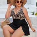 Blooming Jelly Women Plus Size Swim Dress Swimsuit One Piece Tummy Control Bathing Suit Swimsuit 2026 3XL, Leopard