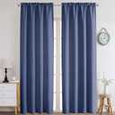 Chyhomenyc Bennet Blue Curtains 96 Inches Long 2 Panels, Faux Linen Textured Semi Sheer Airy Light Filtering Soft Privacy Farmhouse Curtain Drapes for Living Room Bedroom, Each 40" Wx96 L