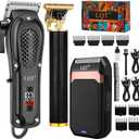 Men's Hair Clipper Set Cordless Hair Trimmer with LED Screen, Adjustable Beard & Mustache Trimmer, Self-Sharpening Blades, Quiet Haircut Machine,Best Gift for Father's Day/Holidays