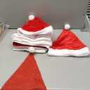MarJunSep 12 Pack Plush Santa Christmas Hats for Kids Children Teenagers & Adults Small Head, Red Plush Xmas Hats with White Cuffs for Christmas Holiday