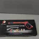 Tool Daily Pressure Washer Gun with Replacement Wand Extension, 30 Degree Curved Rod, 5 Nozzle Tips, 4000 PSI (47inch)