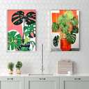bleihum 4 Pack Paint by Numbers kit for Adults with Frame and Wooden Easel, Adult Paint by Number Kits Flower, DIY Acrylic Oil Painting by Number for Beginners Home Wall Decor Gift (8x12 inch)