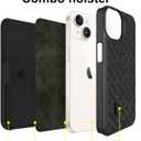 Ailiber Compatible with iPhone 15 Pro Max Case, iPhone 15 Pro Max Holster Case with Camera Lens&Screen Protector, Swivel Belt Clip Kickstand Holder, Slim Full Body Shockproof Phone Cover-Black
