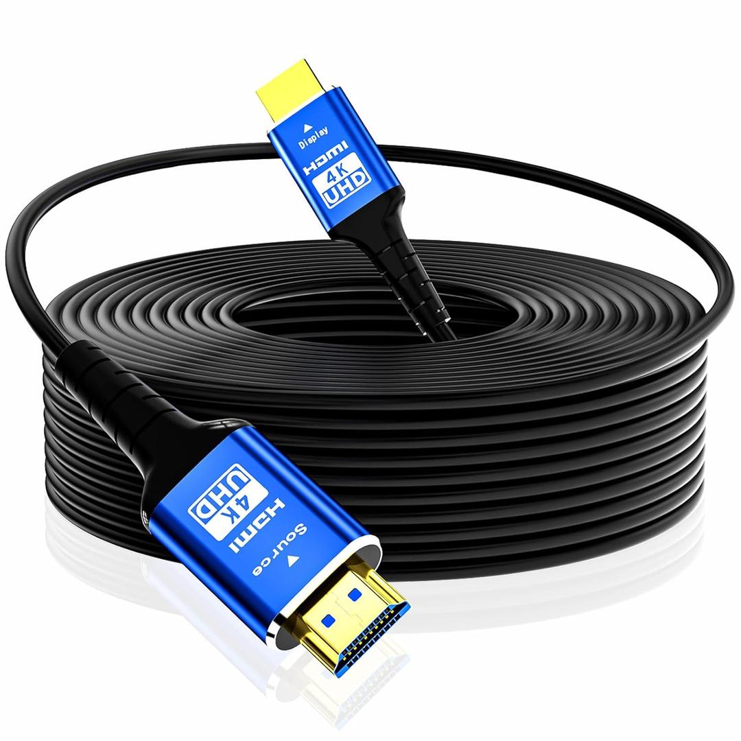 Fiber Optic hdmi Cable 100 ft,18Gbps 4k Ultra high Speed Support 4K@60Hz(4:4:4 RGB) HDR10,HDCP2.2,eARC,3D,CEC Unidirectional Active 2.0 Cord,Shielding Interference,Slim and Flexible