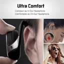 Small Bluetooth Headphones Wrap Around Head - Sports Wireless Headset with Built in Microphone and Crystal-Clear Sound, Foldable and Carried in The Purse, and 12-Hour Battery Life, Black