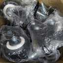 Set of 12 M8 Caster Wheels 2 Inch M8 x 15 mm Swivel Threaded Stem Caster Locking Standing Desk Wheels Heavy Duty 360 Polyurethane with Dual Brake, No Noise, 400 lb for Cart Desk Furniture