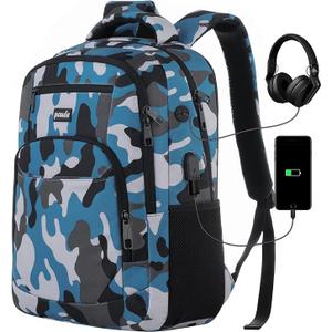 Paude Backpack for Men and Women,School Backpack for Teens,15.6 inch Laptop Backpack with USB Charging port for Business College Travel (Black)