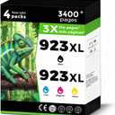 923XL (923e) Ink Cartridges Fit for HP OfficeJet Pro 8130e 8135e 8125e Printers Replacement for 923 e XL for HP923 8122e 8125e 8139e 8130 8132e 8134e 8138e 8124 8124e Black Cyan Magenta Yellow 4 Pack