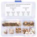 Brass Flat Washer Gasket Kit  210 Pieces Washers Assortment for M3, M4, M5, M6, M8, M10 and M12 Screws and Bolts