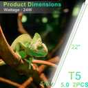 LUCKY HERP 2 Pack T5 UVB 5.0 Reptile Light 24W, UVA UVB Fluorescent Lamp Tube, UVB Lighting Bulb for Turtles, Chameleon, Tortoises, Lizard
