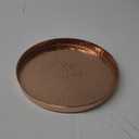 MyGift 11 Inch Deluxe Hammered Copper Round Decorative Tray - Aluminum Plated Serving Display Platter and Vanity Tray - Handcrafted in India