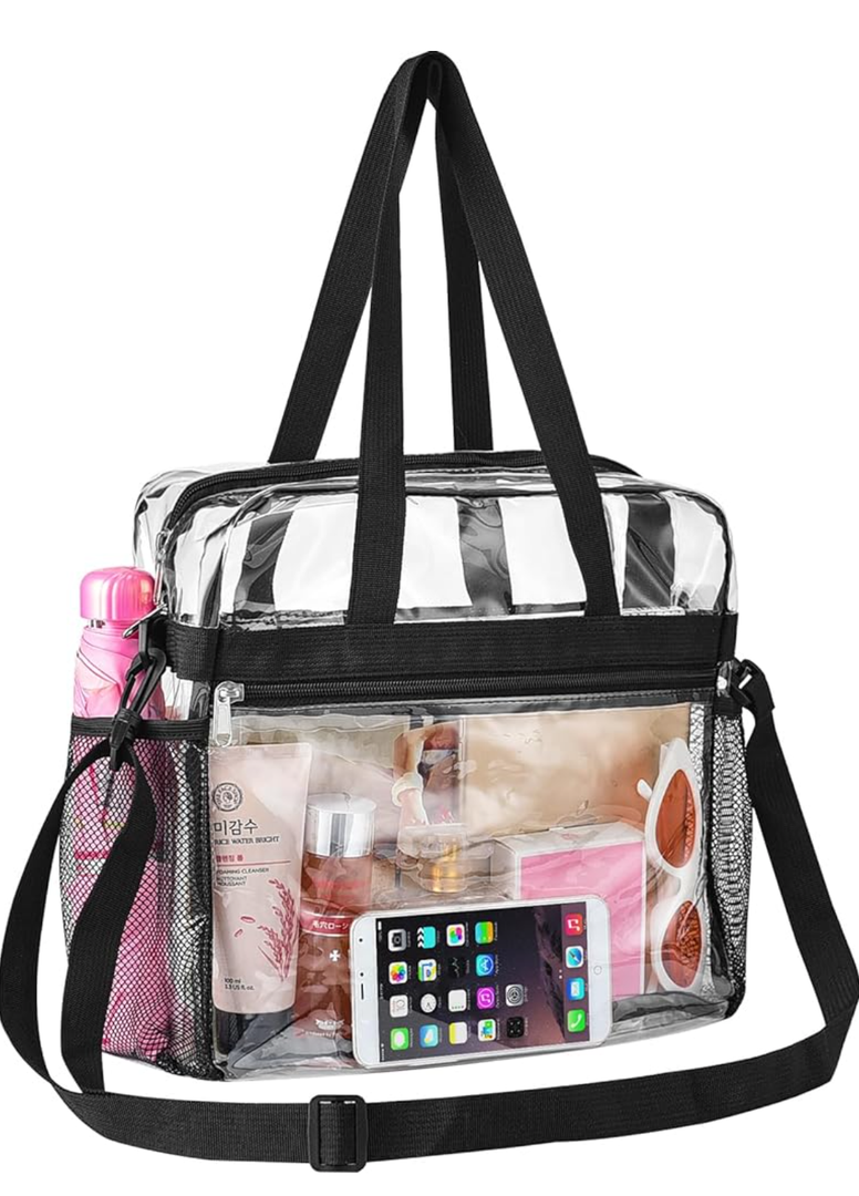 Oraben Clear Tote Bag Clear Bag Stadium Approved 12x6x12 Stadium Bag for Work, Sports Games,Gym