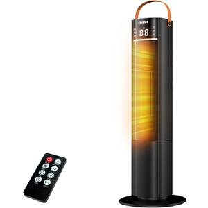 Space Heaters Indoor Use, 26" 12ft/s Electric Heater with Remote, 1500W Electric Heaters with 75Oscillation, 1-12H Timer, PTC Electric Heater for Large Room, Bedroom Home Office, 2024 Upgraded