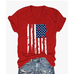 Women's T-Shirts V-Neck Boho Flowers Wildflowers Tee Cute Summer Graphic Shirts Short Sleeve T Shirt, Size XXL