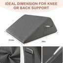 Bedluxe Knee Wedge Pillow - Memory Foam Leg Support for Sleeping, Post Surgery Triangle Pillow Wedge, Leg Elevation, Knees Hip Back Pain Relief (23.6 x 26 x 10, Extra Large, Black)
