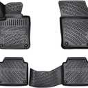 RizLiner Volvo S90 2017-2024 & V90 2018-2020 & V90 Cross Country 2017-2024 Floor Mats 3D Custom Fit Rubber Car Mats Floor Liners All Weather Heavy Duty Waterproof Odorless Non-Slip TPE (Front & Rear)