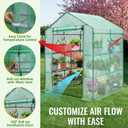 Greengro Greenhouse, 57 x 57 x 76'' Greenhouses for Outdoors, Durable Green House Kit with Window, Thicken PE Cover, 3 Tiers 8 Shelves, Heavy Duty Walk in Green Houses for Indoor Backyard Outside, Medium