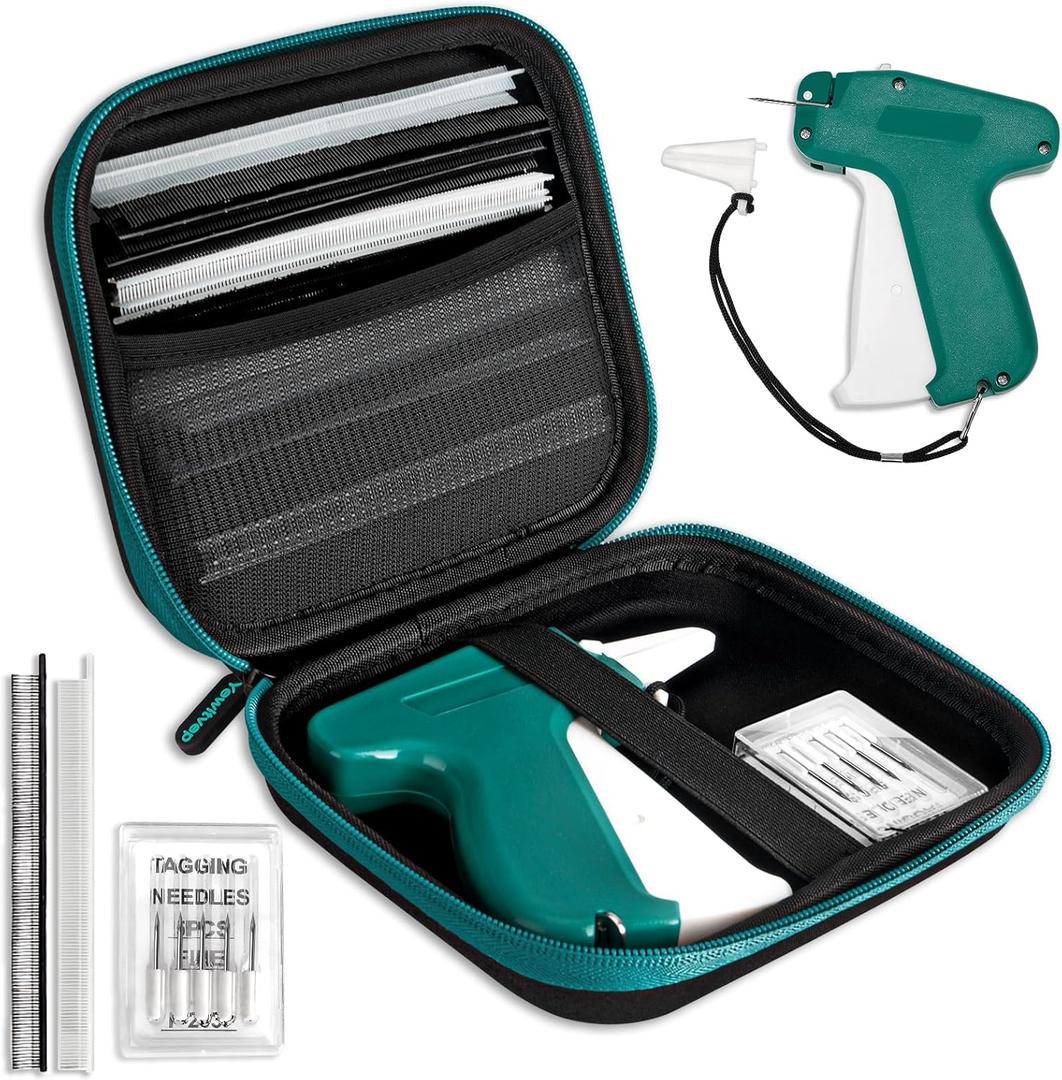 Mini Stitch Gun for Clothes, Fine Stitch Tag Gun for Clothing Quick Stitch Sewing Gun Quick Clothing Fixer Gun Quilting Hemming Stitch Tagging Gun Kit with 6 Needle, 2500 White & 2500 Black Fasteners