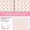 JarThenaAMCS 6 Sheets Easter Wrapping Paper -Not Roll- Coquette Pink Bow Bunny Rabbit Gift Wrap Paper Folded Flat for Spring Birthday Baby Shower DIY Crafts, 27.6 x 39.4 Inch