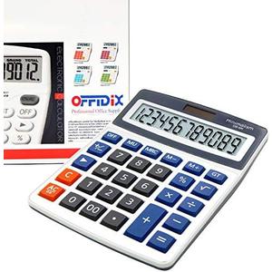 OFFIDIX Basic Office Calculators, Solar and Battery Dual Power Electronic Calculator Portable Large LCD Display Calculator Big Numbers Desktop Calculator (Big Size)