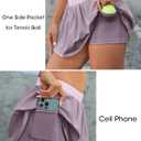 Fisoew Womens Tennis Skirt Built-in Shorts Workout High Waisted Active Running Skorts Skirts with Pockets (Pink, S)